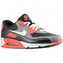 Nike Air Max 90 - Mens - Black/white/flint Grey/hot Red