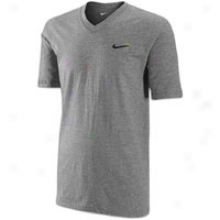 Nike Ath Dept Swoosh V-neck T-shirt - Mens - Dark Grey Heather/dark Grey Heather