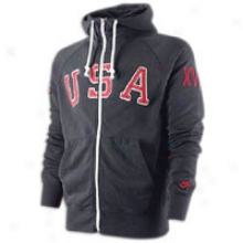 Nike Aw77 64 Full Zip Hoodie - Mens - Dark Obsidian