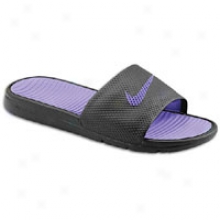 Nike Benassi Solarsoft Slide - Mens - Black/pure Purple