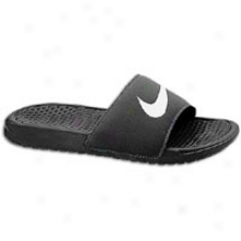 Nike Benassi Swoosh Slide - Mens - Black/white