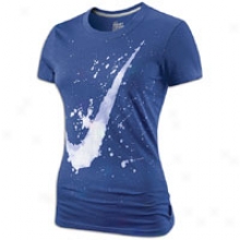 Nike Bleach Dri-fit Cotton Crew T-shirt - Womens - Sagacious Night/light Thistle