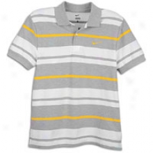 Nike Classic Striped Pique S/s Polo - Mens - Anthracite/university Goid