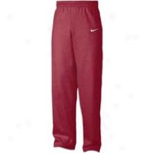 Nike Core Open Bottom Fleece Pant - Mens - Dark Maroon/white