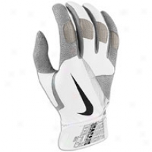 Nike Diamond Elite Pro Batting Gloves - Mens - White/pewter