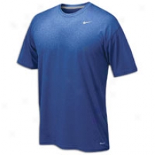 Nike Dri Fit S/s Poly Top - Mens - Royal/metallic Silver