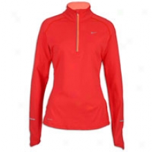 Nike Element 1/2 Zip - Womens - Action Red/bright Mango/reflective Silver