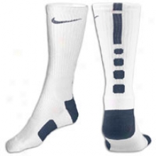 Nike Elite Basketball Crew Sock - Mens - White/navy