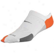 Nike Elite Extend No Show Cushioned Sock - Mens - White/deep Orange/flint Grey