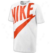 Nike Exploded Futura S/s T-shirt - Mens - White/safety Orange