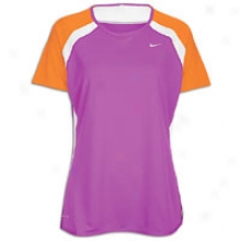 Nike Fast Pace S/s Baselayer T-shirt - Womens - Magenta/vivid Orange/white