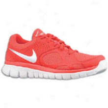 Nike Flex Run - Womens - Siren Red/metallic Silver/white