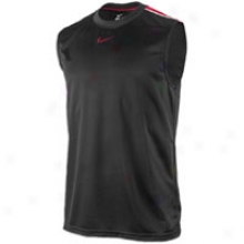 Nike Hustle Dri-fit S/l Top - Mens - Black/varsity Red