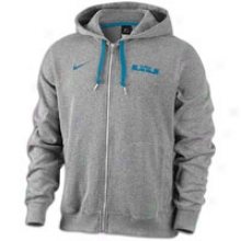 Nike Lebron Phantom Knit Zip Hoodie - Mens - Dark Grey Heather/green Abyss