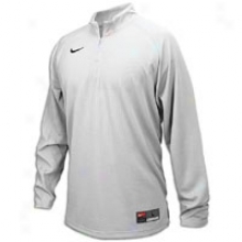 Nike Loong Sleeve Shoot Around Shirt - Mens - White/white/black