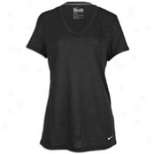 Nike Loose Tri Blend V-neck T-shirt - Womens - Black/white