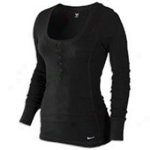 Nike L/s Waffle Henley - Womens - Black