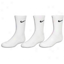 Nke Mediu 3 Pack Crew Sock - Big Kids - White/black