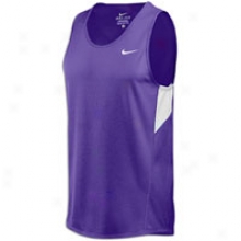 Nike Miler Running Singlet - Mens - Purple/white/white