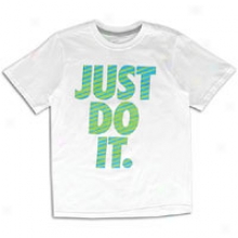 Nike Patterned Just Do It S/s T-shirt - Big Kids - White