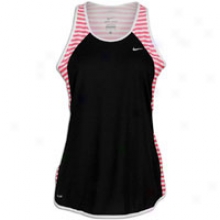 Nike Print Fast Pace Tank - Womens - Black/white/spark/reflective Silver