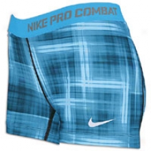 Nike Pro Combat 2.5" Comp Print Short - Womens - Chambray Blue/white