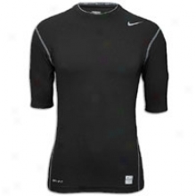 Nike Pro Combat Comprsssion 1/2 Sleeve - Mens - Black/cool Grey