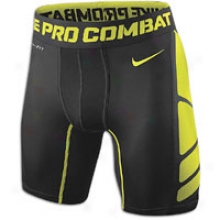 Nike Pro Combat Hypercool Cop 6" Near - Mens - Black/bright Cactus