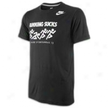 Nike Running Sucks S/s T-shirt - Mens - Black