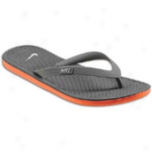 Nike Solarsoft Thong Ii - Mens - Midnight Fog/safety Orange/wolf Grey