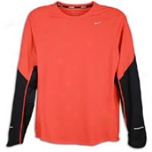 Nike Socket L/s T-shirt - Mens - Max Orange/black/reflective Silver