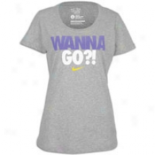 Nike Wanna Go S/s Crew T-shirt - Womens - Dark Grey Heather