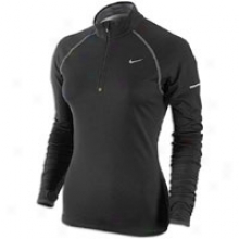 Nike Wool Dri-fit 1/2 Zip - Womens - Black/stealth/reflective Silver