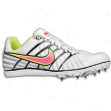 Nike Zoom Rival D 6 - Womens - White/black/metallic Silver/pink Flash