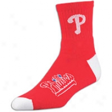 Phillies For Bare Feet Mlb Crew Sock - Mens - Red