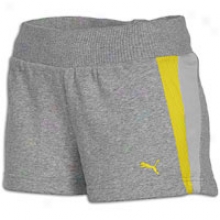 Puma Active Ss Short - Womens - Athletic Grey Heather/yellow