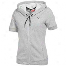 Puma S/s Zip Hooded Jacket - Womens - Athletic Grey Heather