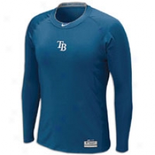 Rays Nike Mlb Dri-fit Pro Fight L/s Top - Mens - Navy