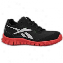 Reebok Realflex Suede - Little Kids - Black/excellent Red/flat Grey