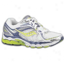 Saucony Hurricane 13 - Womens - White/purple/citron