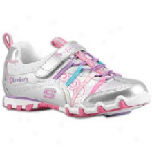 Skechers Bella Ballerina Prima Princess - Little Kids - Silver Smooth/mesh/multi Trim