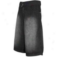 Southpole Belted Denim Shorts - Mens - Black Sandblast