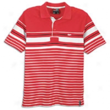 Southpole Engineered Stripe Polo W/ Embroirery - Mens - Red