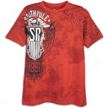 Southpole Foil And Screen Print S/s T-shirt - Mens - Tomato Fluid part