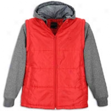 Southpole Padding Vest W/ Flc Hood And Sleeves - Mens - Red