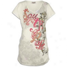 Southpole Plus Sizing Logo Floral Cistern Top - Womens - Cream