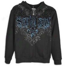 Southpole Premium Riddle And Flock Print Hoodie - Mens - Black