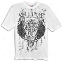 Southpole Premium T-shirt With Caviar Beads - Mens - White