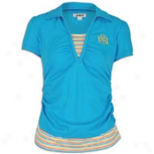 Southpole Solid 2-fer Polo - Womens - Pacific Blue