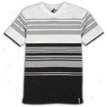 Southpole Thick Stripe V-neck T-shirt - Mens - White